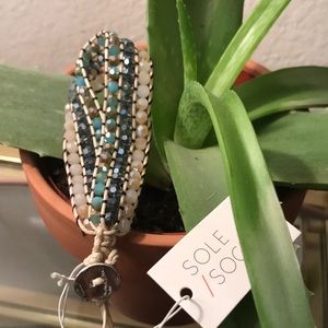 NWT Sole Society Beaded Wrap Bracelet